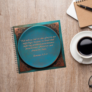 Journal en cuivre rond turquoise 'Passez du temps 