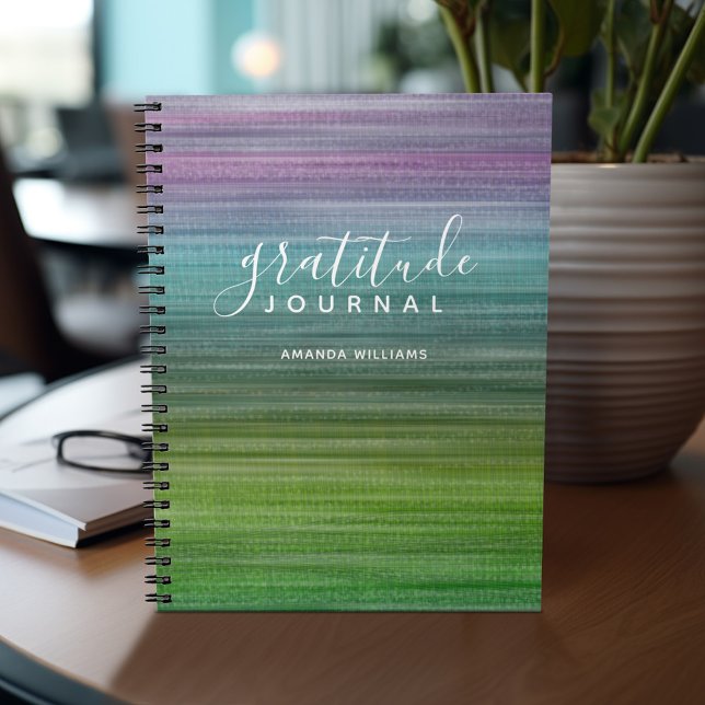 Journal et nom du Motif Abstrait moderne (Gratitude notebook - personalize with your name or other text)