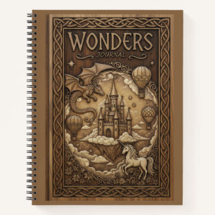 Journal Fantastique Dragon Licorne Bois Sculpté