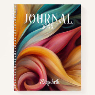 JOURNAL - Farbenfrohe Wirbel Abstrakt Notizbuch