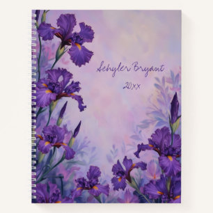 Journal floral à reliure spirale Iris pourpre Bota