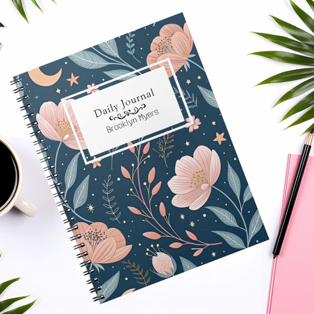 Journal floral BOHO nom personnalisé/ (Créateur téléchargé)