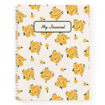 Journal floral jaune personnalisé