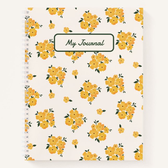 Journal floral jaune personnalisé (Devant)
