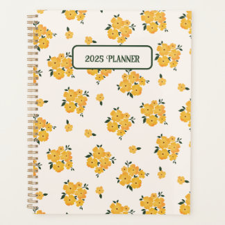 Journal floral jaune personnalisé 2025