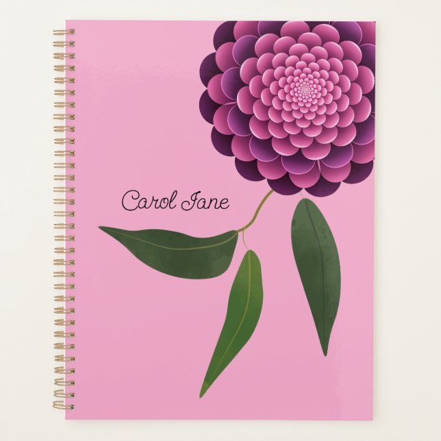 Journal Floral Personnalisé - Planificateur Spiral (Devant)