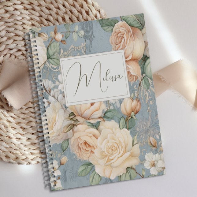 Journal floral Rose romantique personnalisé (Créateur téléchargé)