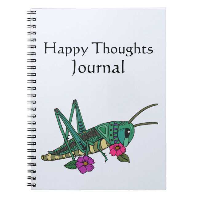 Journal Grasshopper Motif Happy Thoughts (Devant)