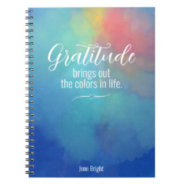 Journal Gratitude Arc-en-ciel Aquarelle Nuages Nom