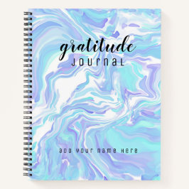 Journal Gratitude Nom de l'art Abstrait Blue Fluid