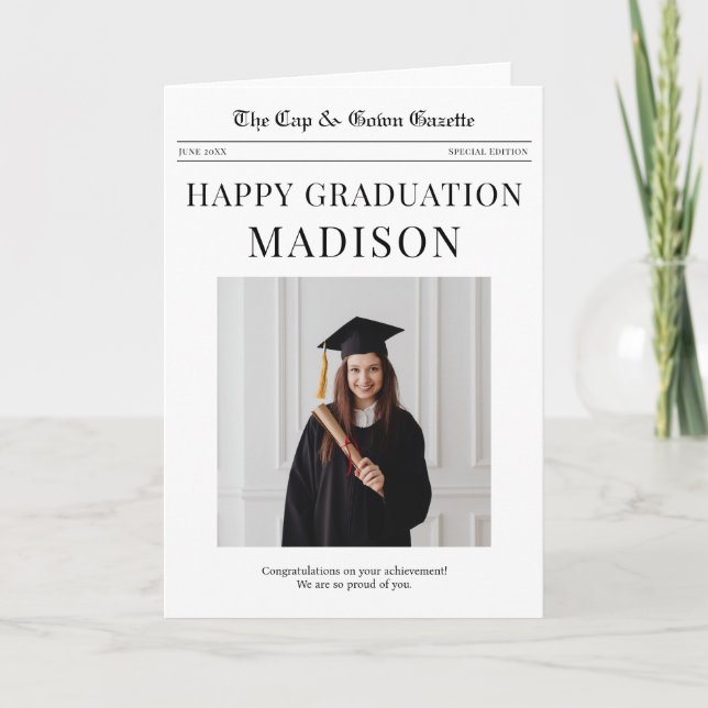 Journal Happy Graduation carte de voeux (Devant)