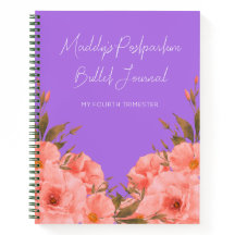 Journal Intime Fleurs Violettes Personnalisé pour