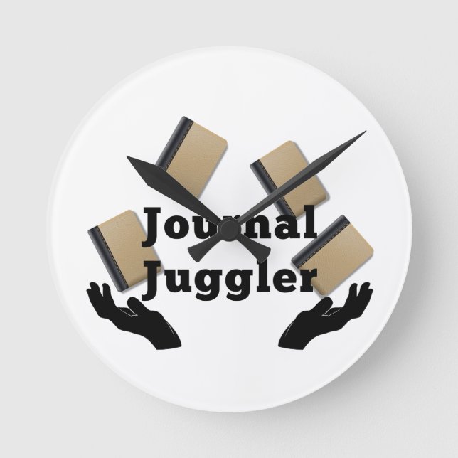 Journal Juggler Runde Wanduhr (Vorderseite)