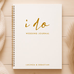 Journal mariage   Or et blanc minimaliste moderne