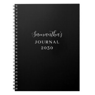 Journal noir moderne personnalisé