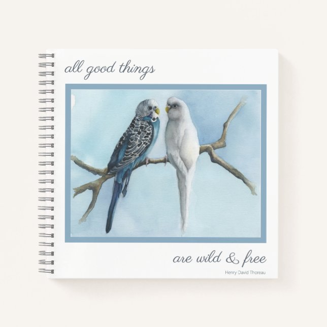 Journal Note Oiseaux Budgies Esquisse carnet d'écr (Devant)