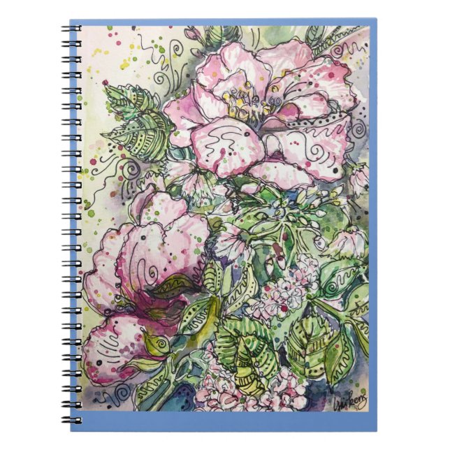 Journal/Notebook- "Peonies & Dogwood" Notizblock (Vorderseite)