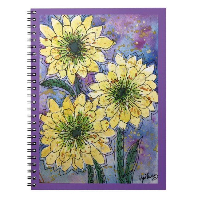 Journal/Notebook-, Yellow Chrysanthemum-Blume Notizblock (Vorderseite)