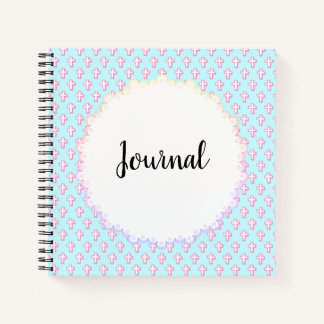 Journal Pastel Cross-Muster Design Design-Notebook Notizbuch