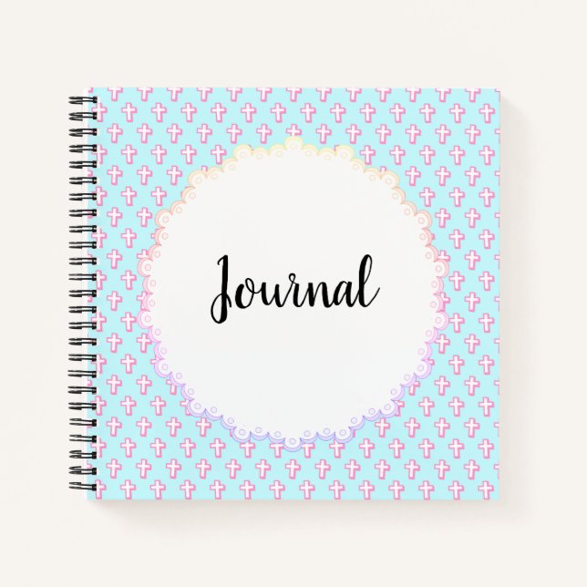 Journal Pastel Cross-Muster Design Design-Notebook Notizbuch (Vorderseite)