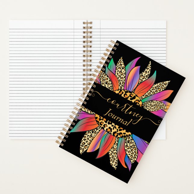 Journal personnalisé arc-en-ciel et empreinte de l (À l'intérieur)