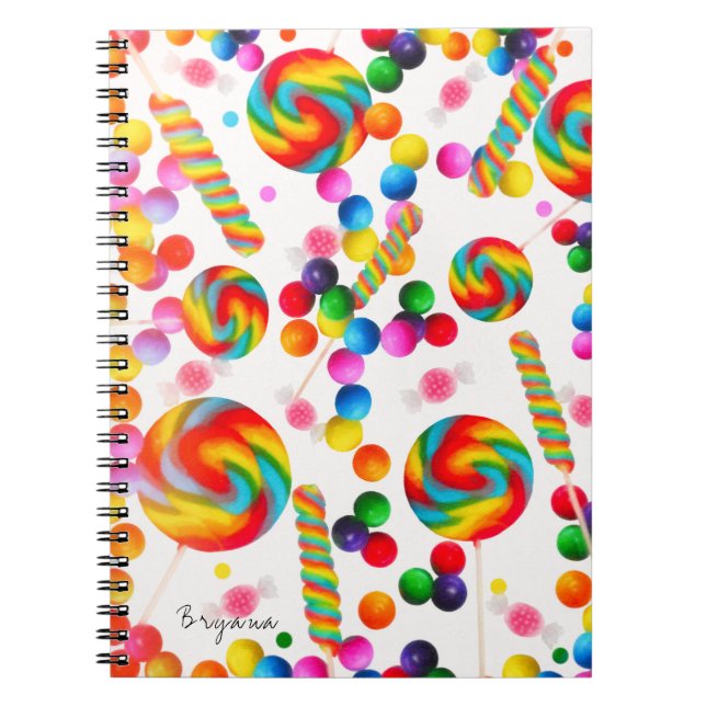 Journal personnalisé Candyland bonbons arc-en-ciel (Devant)