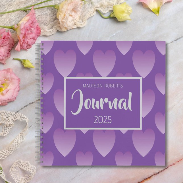 Journal personnalisé de coeur violet (Créateur téléchargé)