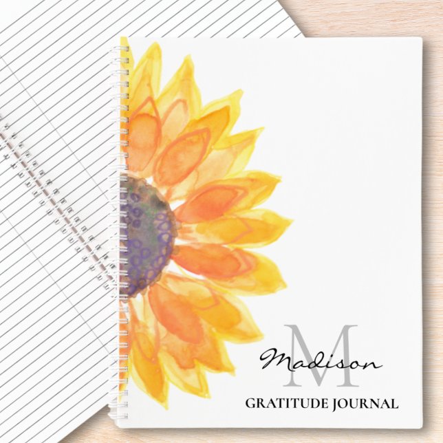 Journal personnalisé de la Gratitude des tournesol (Créateur téléchargé)