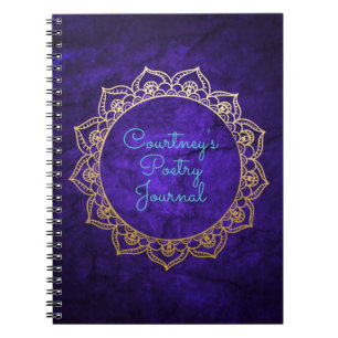 Journal personnalisé de poésie avec le mandala
