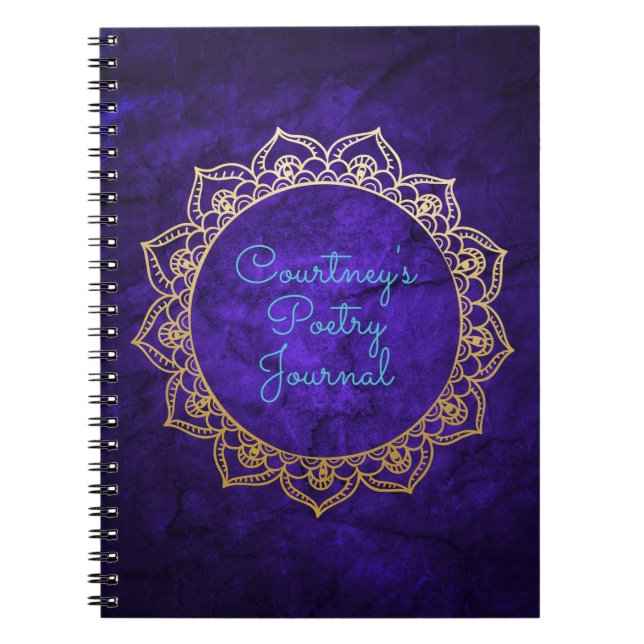 Journal personnalisé de poésie avec le mandala (Devant)