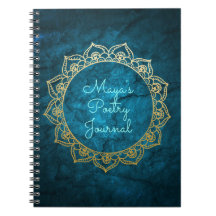 Journal personnalisé de poésie avec le mandala