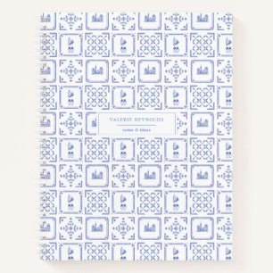Journal personnalisé Delft Motif bleu et blanc