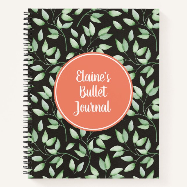 Journal personnalisé des Feuilles corail et vert (Devant)