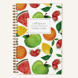 Journal personnalisé des fruits d'aquarelle