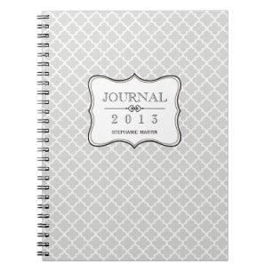 Journal personnalisé en carreau marocain gris bruy