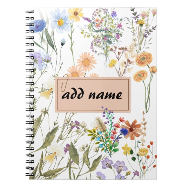Journal personnalisé fleur sauvage Noteboo Customi (Devant)