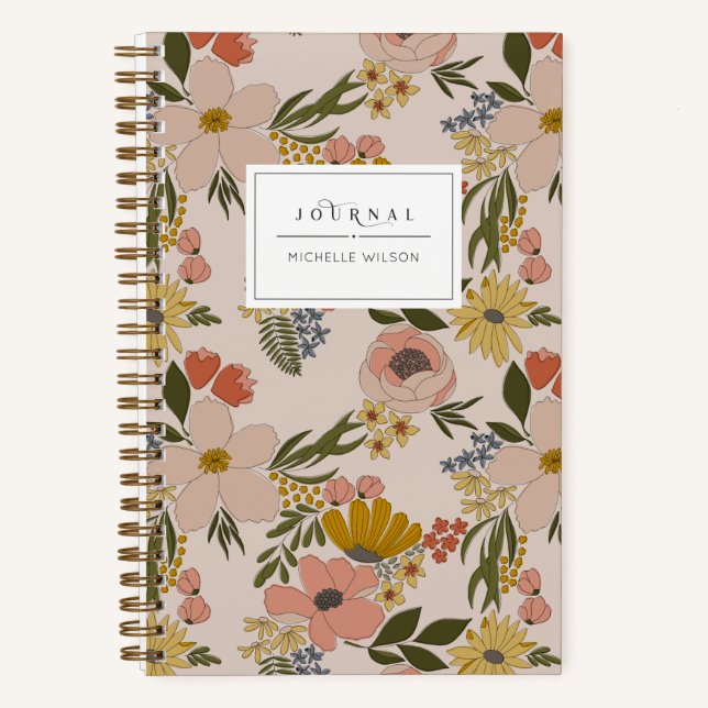 Journal personnalisé floral illustré (Recto)