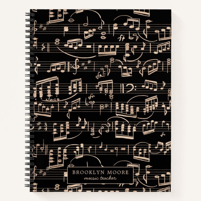 Journal personnel Note de musique Rose Gold (Devant)