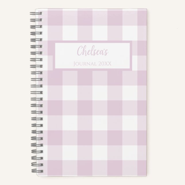 Journal Personnel Personnalisé à Carreaux Gingham  (Recto)