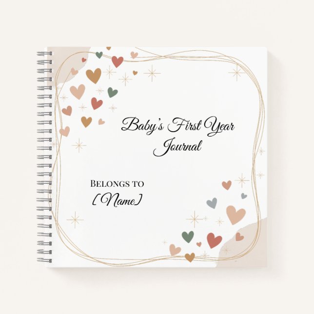 Journal pour bébé de première année | Personnalisé (Devant)