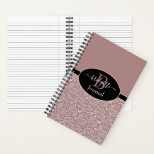 Journal rose gold paisley et noir