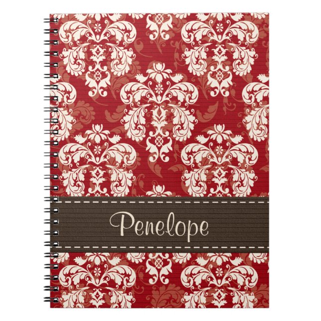 Journal rouge-brun de carnet de notes à spirale de (Devant)