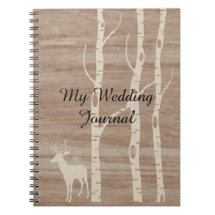 Journal rustique de mariage d'arbres et de cerfs