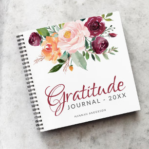 Journal Rustique Floral Gratitude avec année et no
