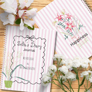 Journal tendance personnalisé avec rayures pastel