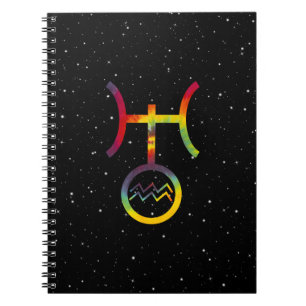 Journal Tie Dye Symbole Planétaire Uranus Verseau