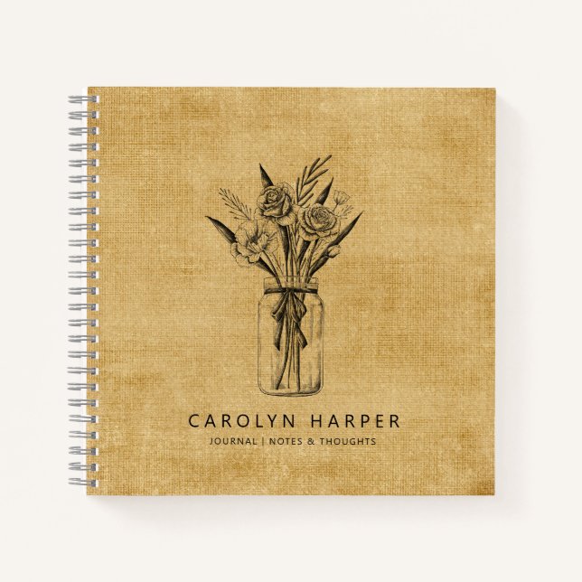 Journal vintage Botanique Mason Jar (Devant)