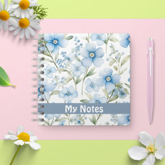 JOURNAL Watercolor blue blüht individuelles Notebo Notizbuch