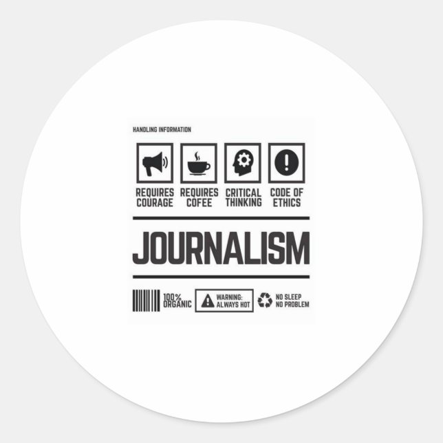 journalism runder aufkleber (Vorderseite)