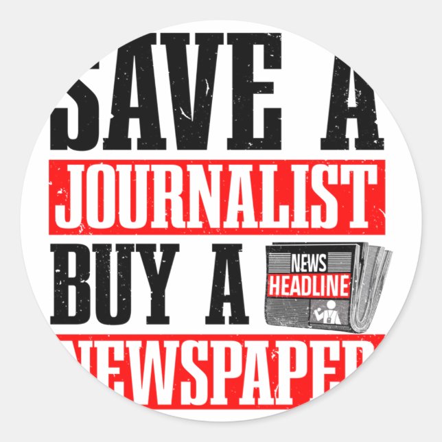 Journalismus für Zeitungsjournalist Runder Aufkleber (Vorderseite)